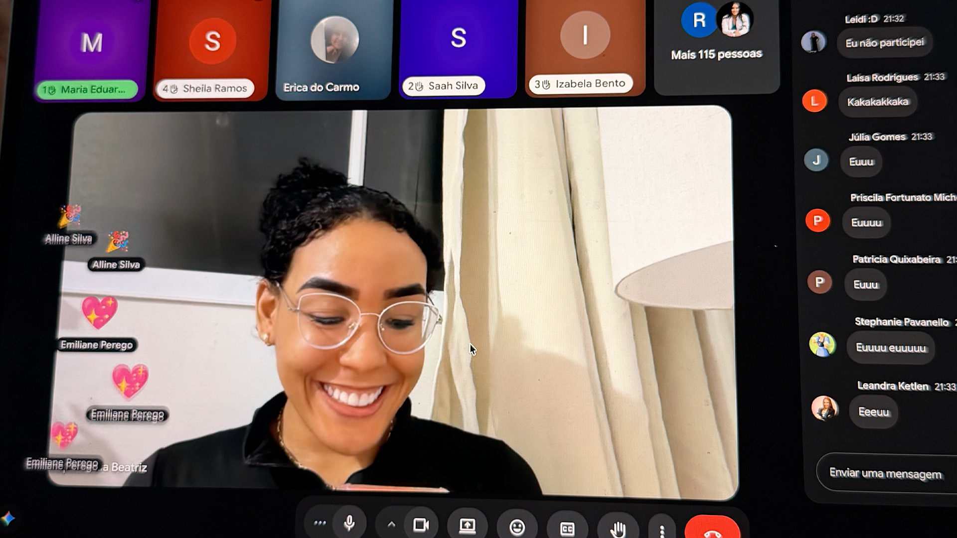 Print real de uma live semanal ao vivo com a Paula Beatriz e as Divas do desafio