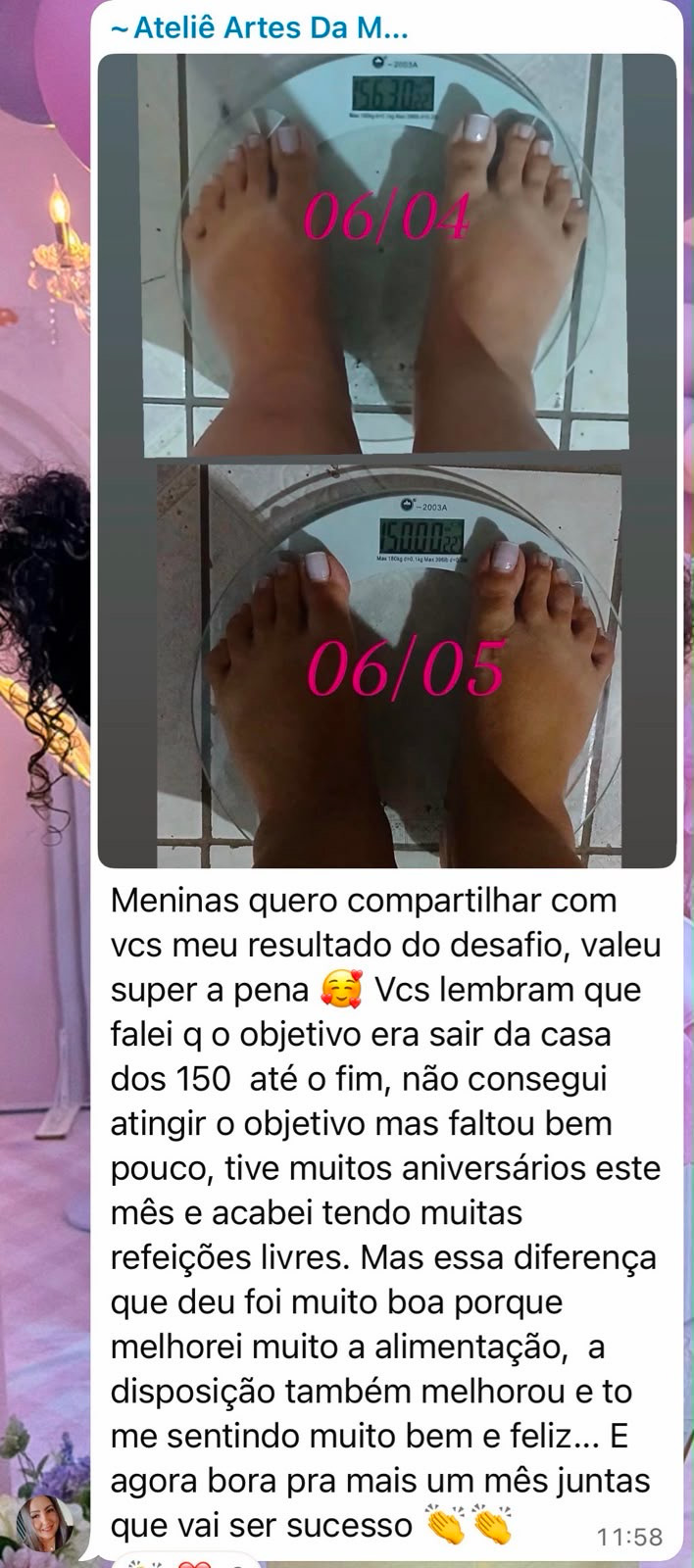 Antes e depois na balança