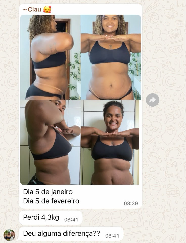 Claudia: menos 4,3kg em um mês